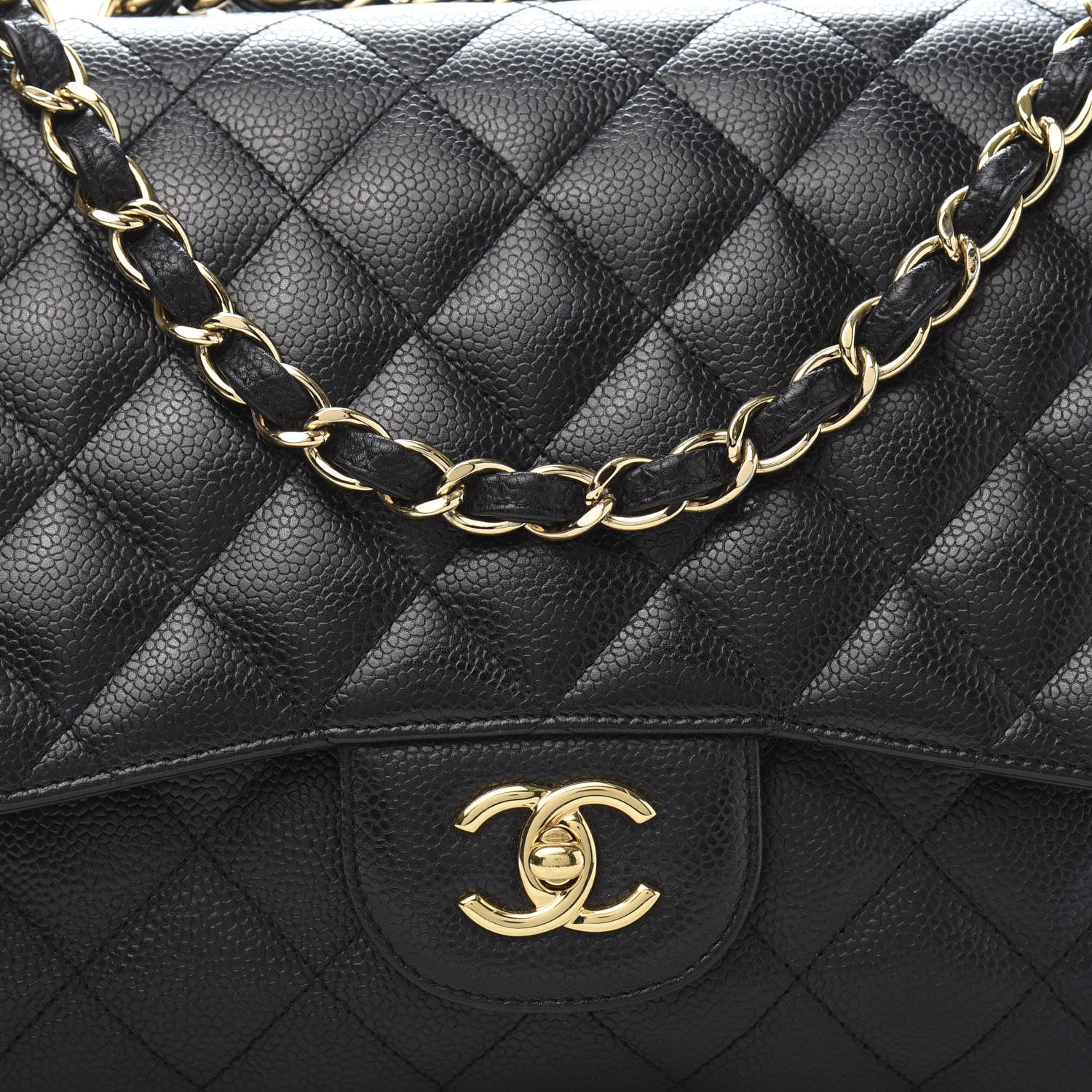 Chanel Caviar Quilted Jumbo Single Flap Black 11 of 11