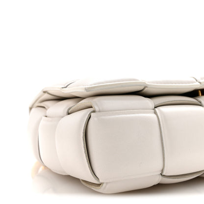 Bottega Veneta Lambskin Maxi Intreccio Padded Chain Cassette Crossbody Bag White 8 of 10