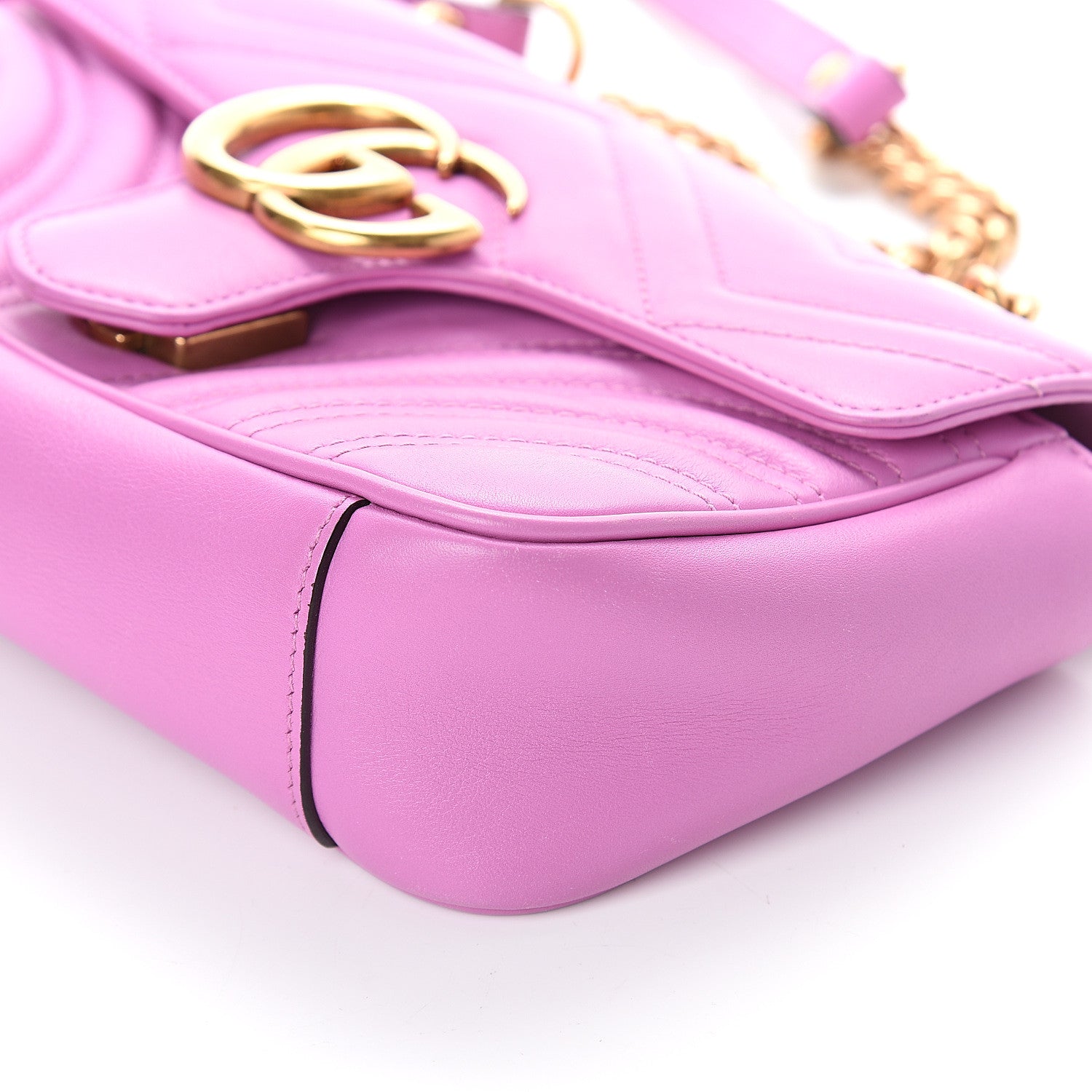 Gucci Calfskin Matelasse Mini GG Marmont Shoulder Bag Candy Mousse 7 of 7