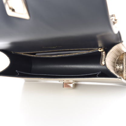 Christian Dior Metallic Patent Micro-Cannage Medium Diorama Flap Bag Gold 5 of 11