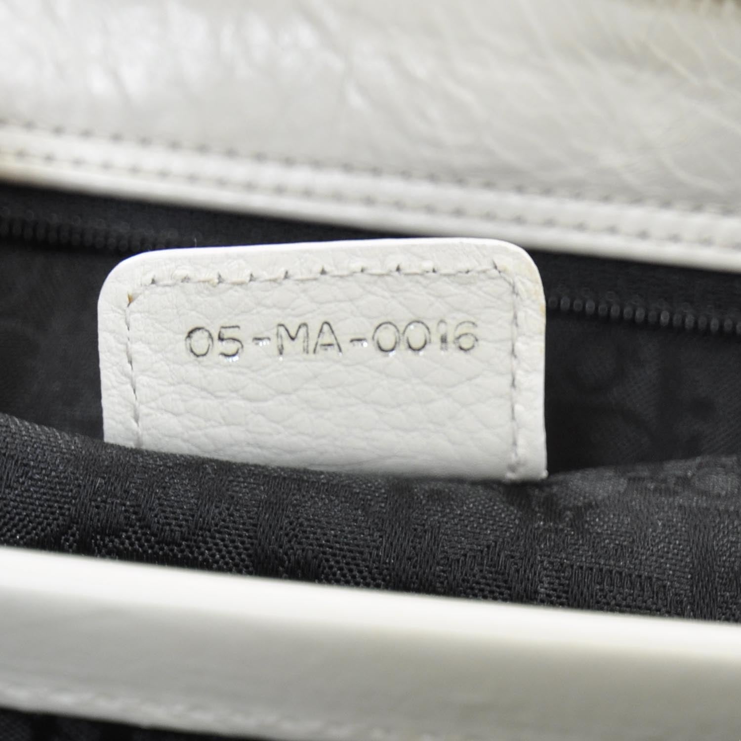 Christian Dior Calfskin Cannage Stitched East West Lady Dior White 8 of 9