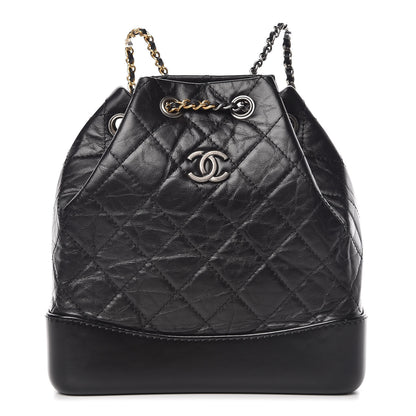 Chanel Aged Calfskin Quilted Small Gabrielle Backpack Black 1 of 14