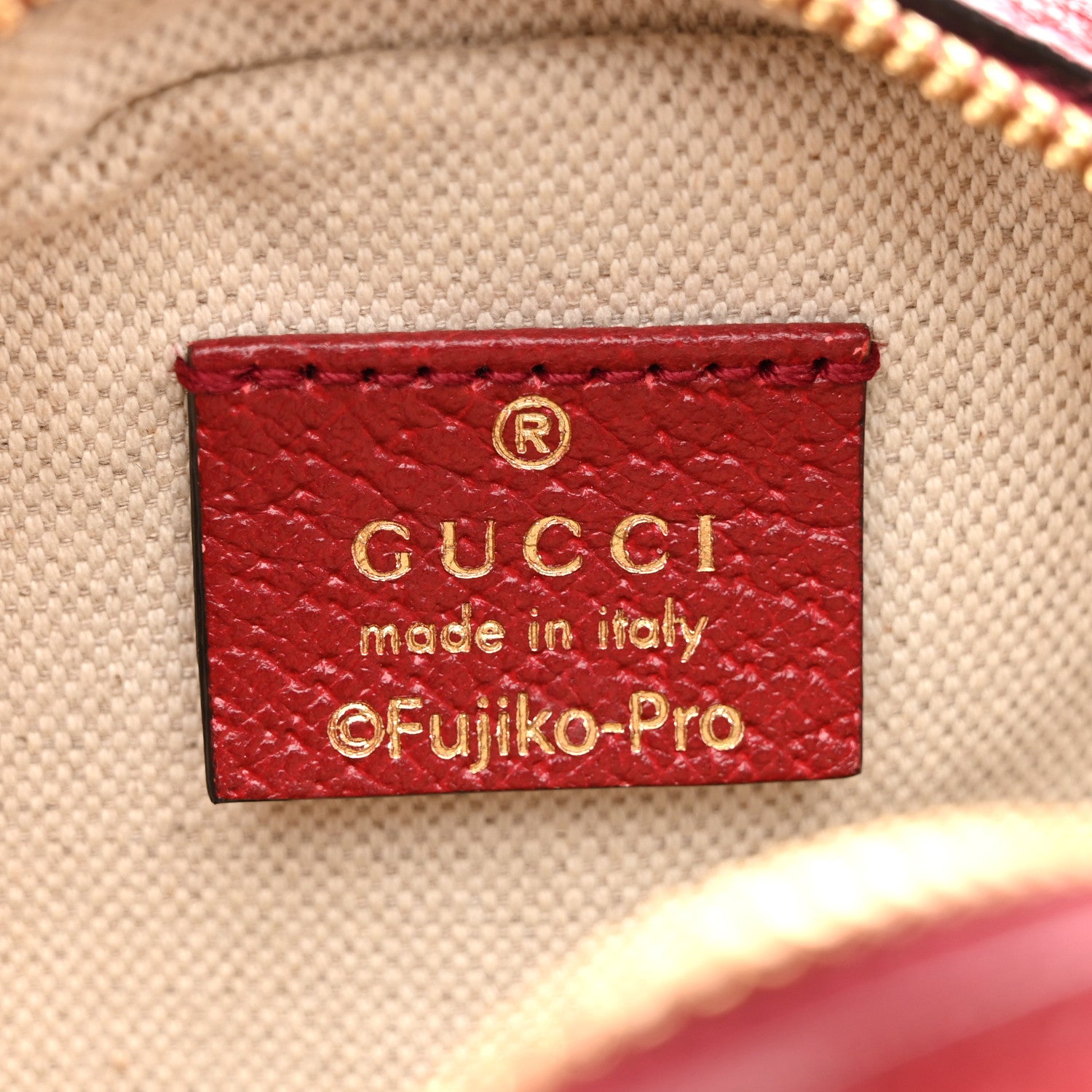 Gucci X DORAEMON Mini Vintage GG Supreme Monogram Mini Round Shoulder Bag Beige Cherry Red 6 of 14