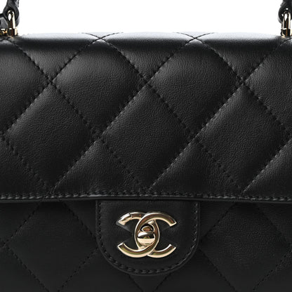 Chanel Calfskin Quilted Small Top Handle Flap Black 10 of 10