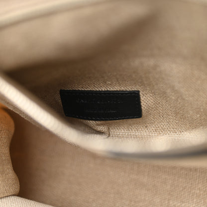 Saint Laurent Linen Calfskin Small Rive Gauche Tote Greggio Natural 7 of 11
