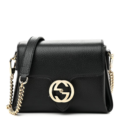 Gucci Dollar Calfskin Interlocking G Crossbody Bag Black 1 of 9