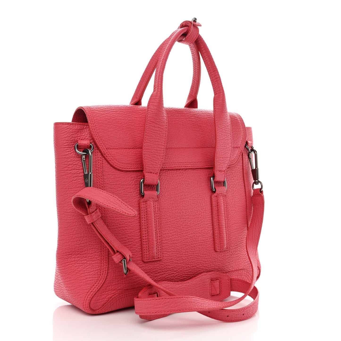 Textured Calfskin Medium Pashli Satchel Raspberry