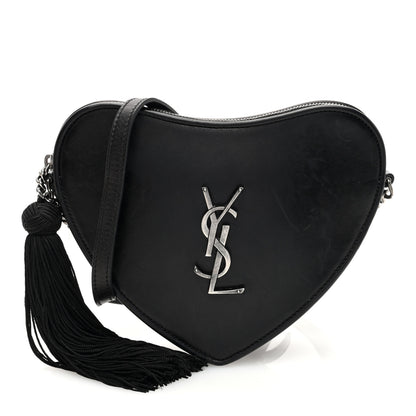 Saint Laurent Calfskin Heart Monogram Crossbody Black 1 of 8