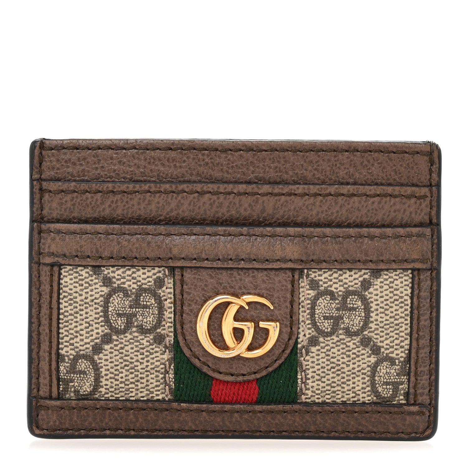 Gucci GG Supreme Monogram Ophidia Card Holder Brown 1 of 10