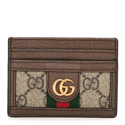 Gucci GG Supreme Monogram Ophidia Card Holder Brown 1 of 10