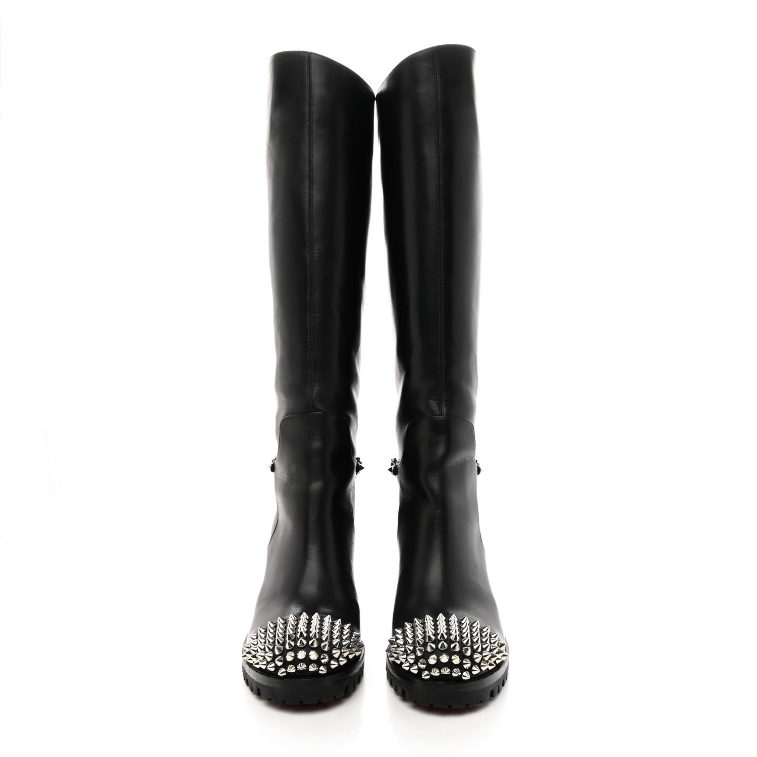 Christian Louboutin Calfskin Napaleona 70 Spikes Boots 37 Black 2 of 16