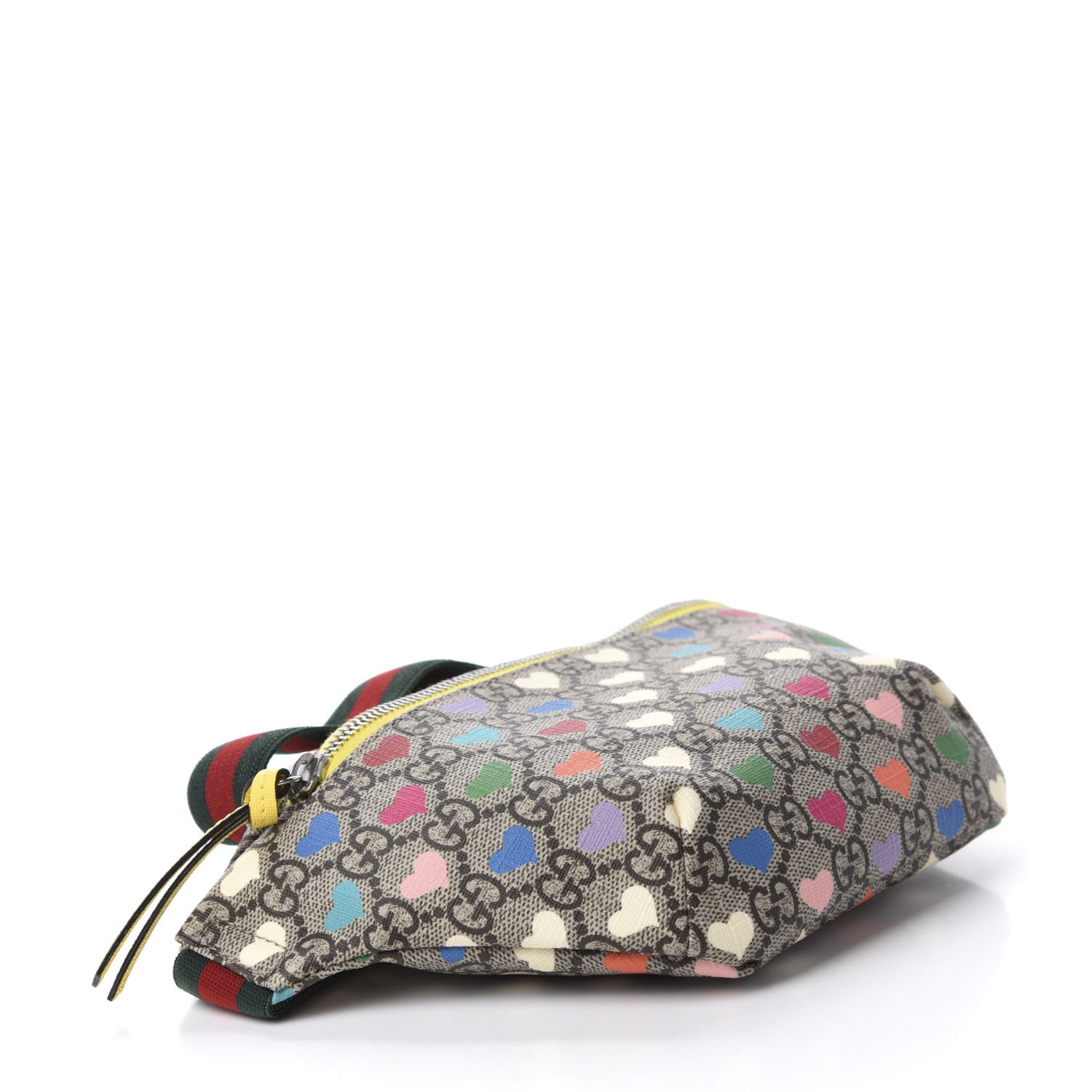 Gucci Soft GG Supreme Monogram Hearts Web Childrens Belt Bag Beige Ebony Multicolor Freesia 3 of 10