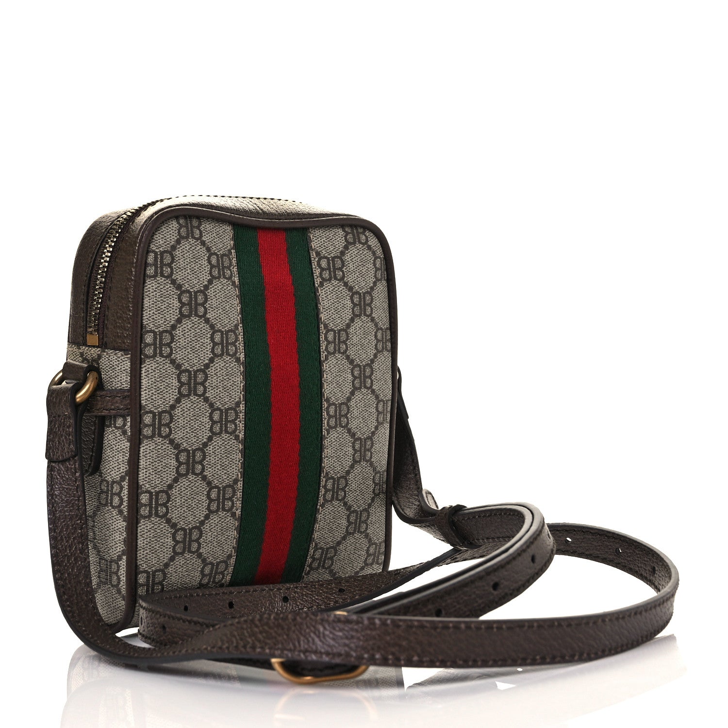 Gucci X BALENCIAGA BB Supreme Monogram Web Mini Ophidia Messenger Beige New Acero 2 of 9