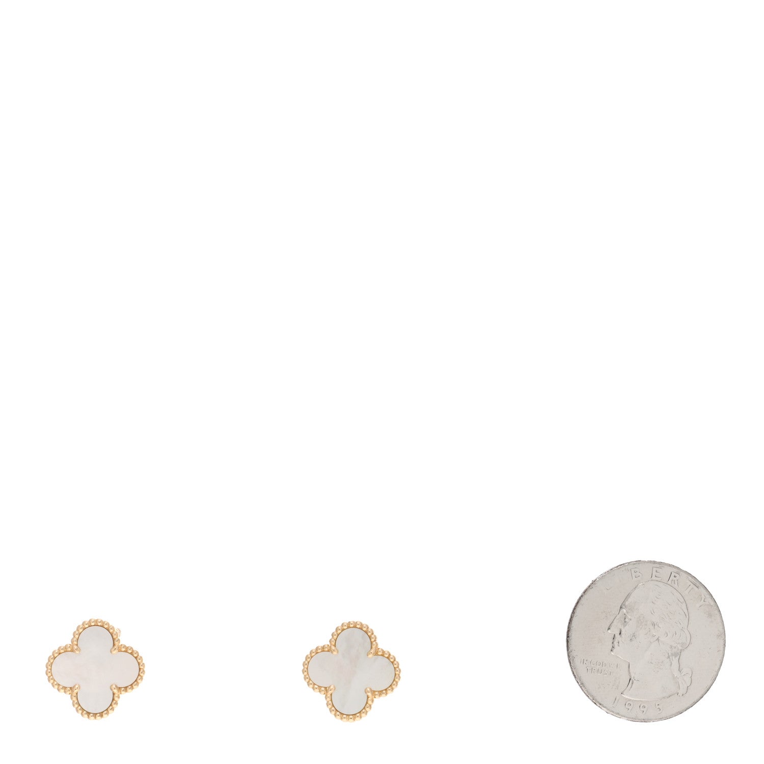 Van Cleef & Arpels VAN CLEEF & ARPELS 18K Yellow Gold Mother of Pearl Vintage Alhambra Earrings 2 of 5