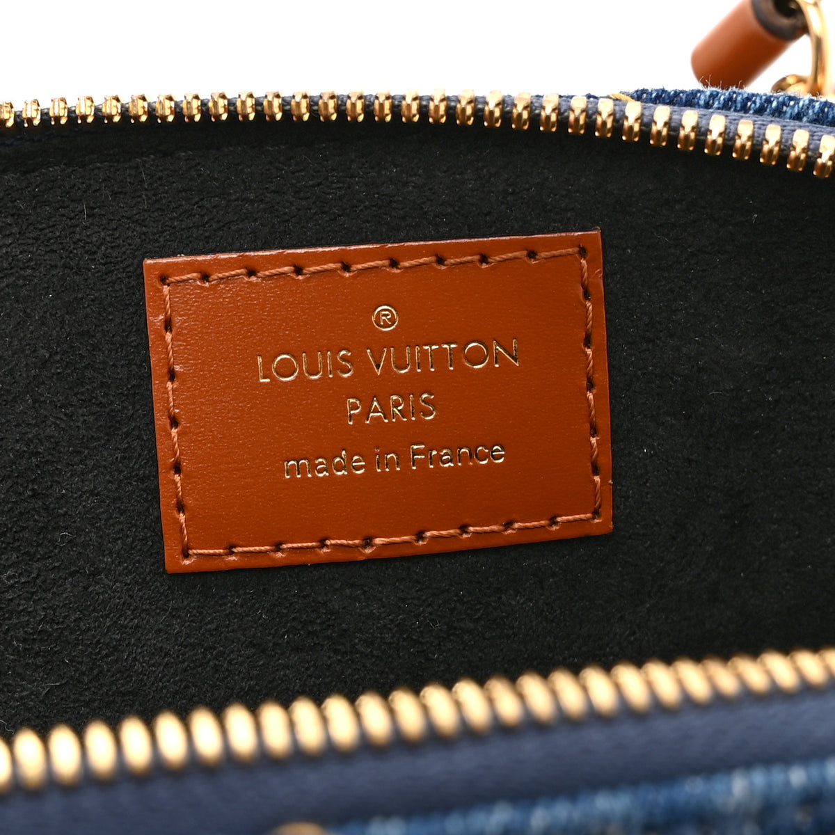 Louis Vuitton Denim Calfskin Reverse Monogram Malletage Alma BB Blue 6 of 10