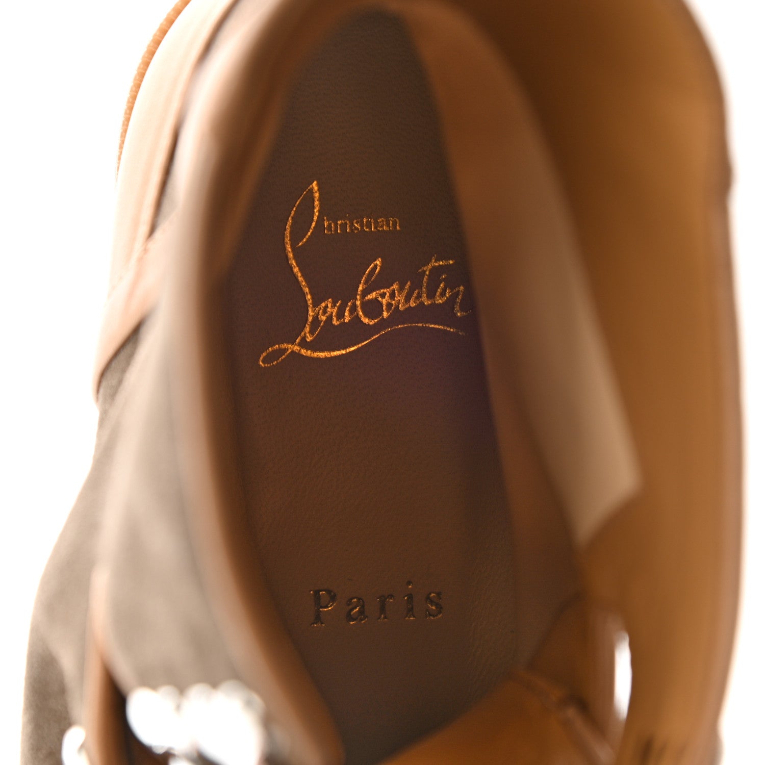 Christian Louboutin✴︎ブラウン キャメル ハイヒール 37 Christian Louboutin Suede Calfskin Macademia Biker Boots 37