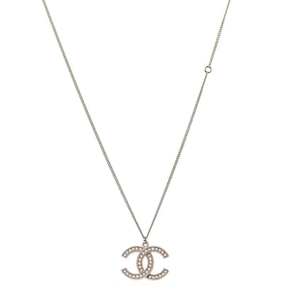 Chanel Pearl CC Pendant Necklace Gold 1 of 5