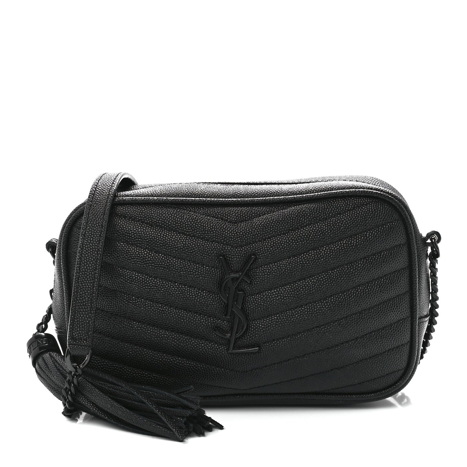 Saint Laurent Grain De Poudre Matelasse Monochrome Monogram Mini Lou Camera Bag Black 1 of 11