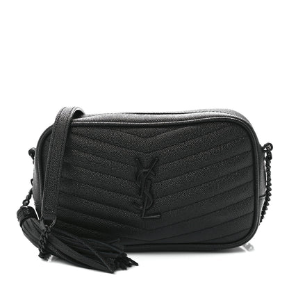 Saint Laurent Grain De Poudre Matelasse Monochrome Monogram Mini Lou Camera Bag Black 1 of 11