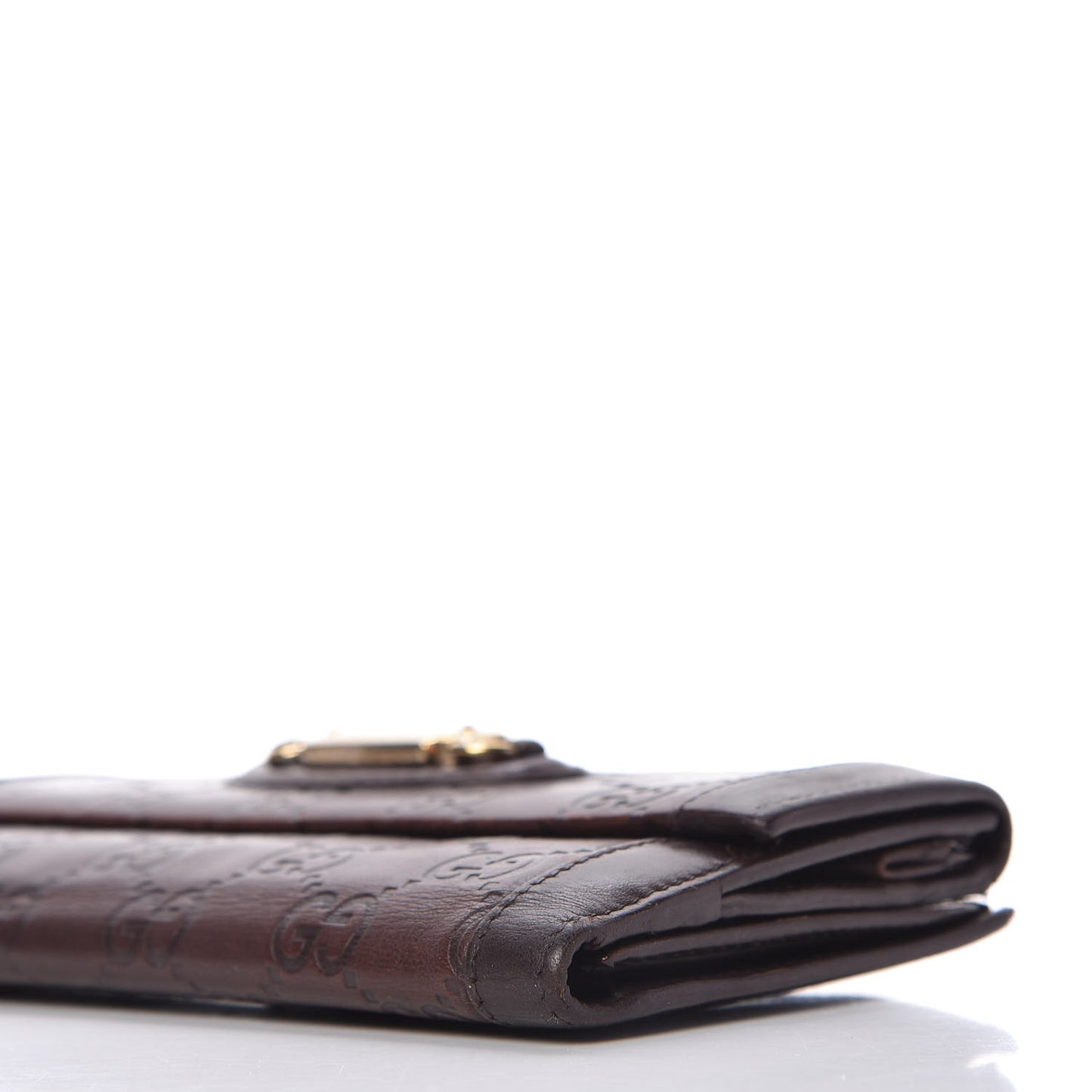 Guccissima Punch Continental Flap Wallet Brown