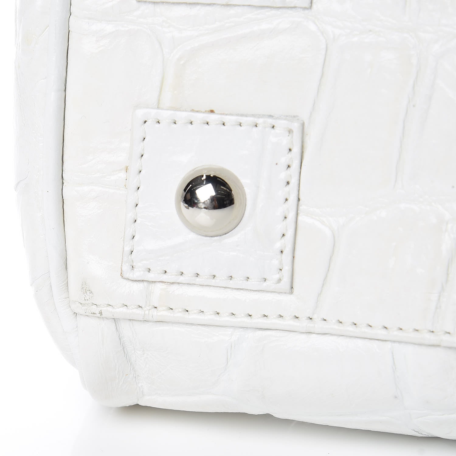 Mulberry Calfskin Crocodile Embossed Bayswater White 16 of 19