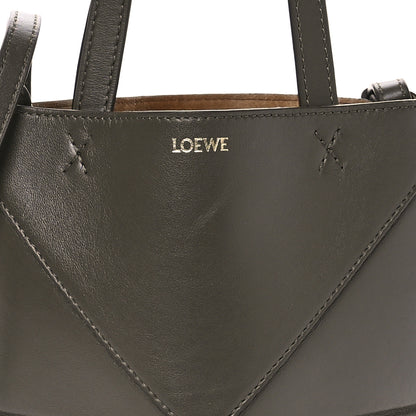 Loewe Shiny Calfskin Mini Puzzle Fold Tote Dark Khaki 8 of 10