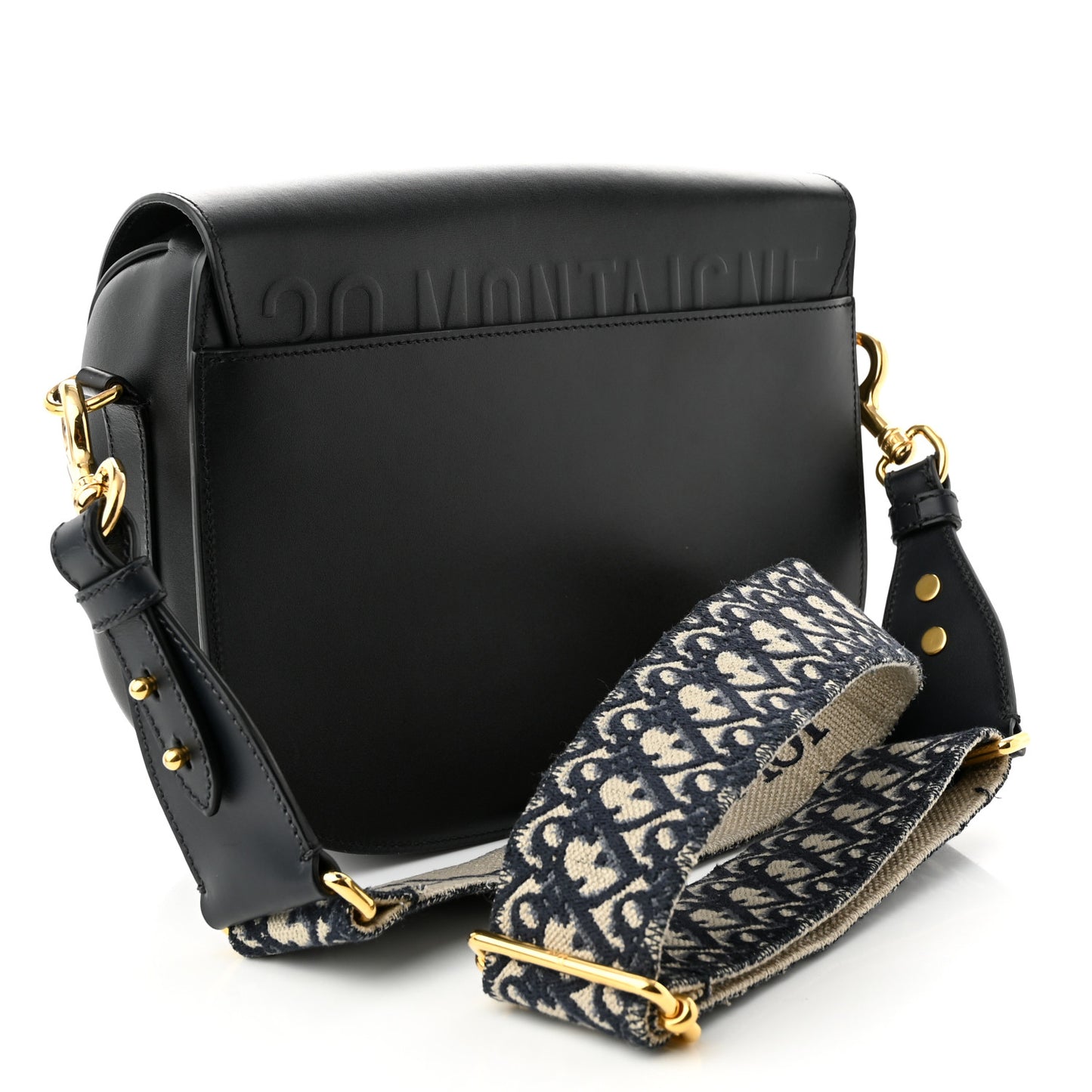 Box Calfskin Large Bobby Flap Black