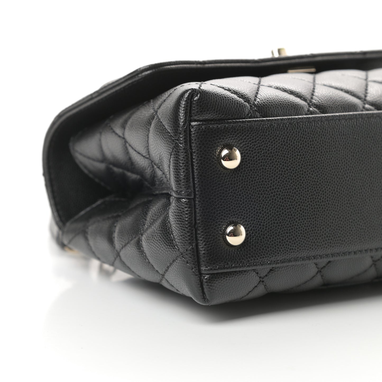 Caviar Quilted Mini Coco Handle Flap Black
