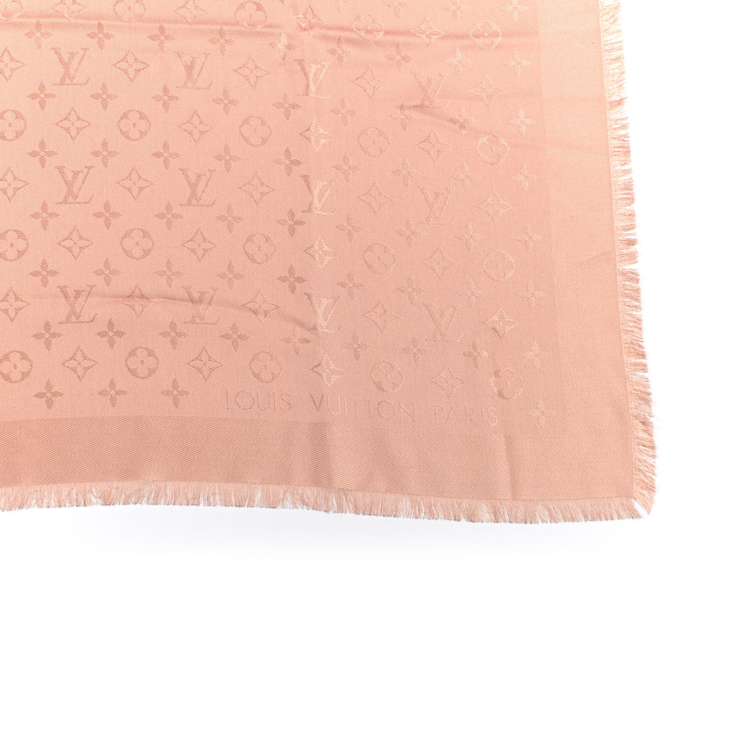 Silk Wool Monogram Shawl Natural