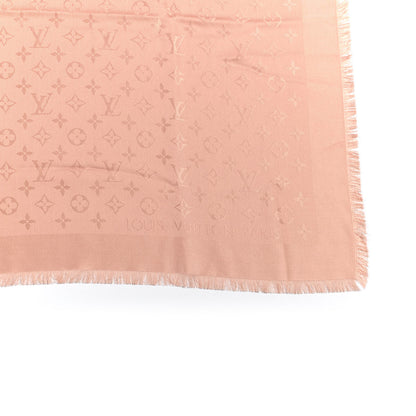 Louis Vuitton Silk Wool Monogram Shawl Natural 2 of 3