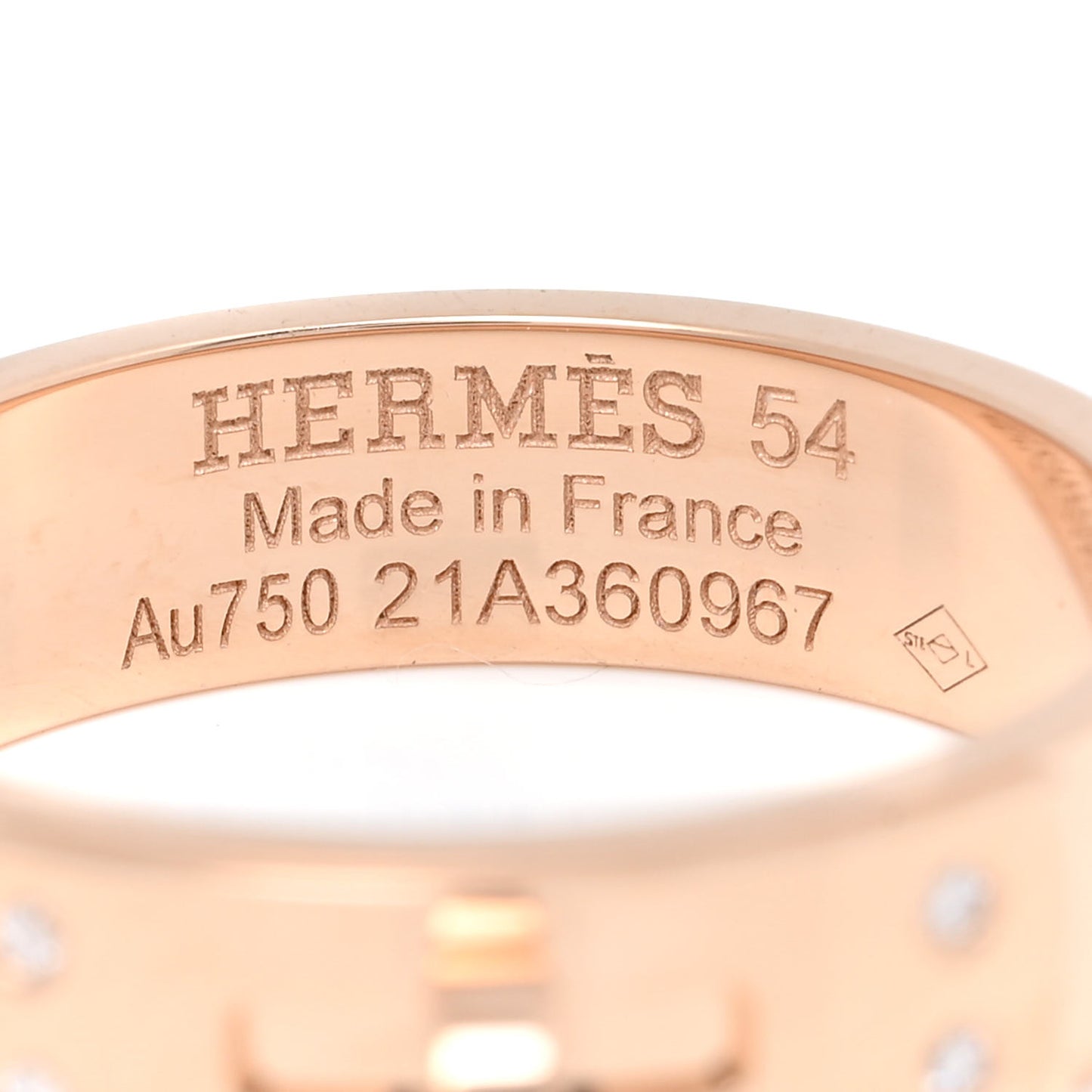 18K Rose Gold Diamond PM Kelly Ring 54 7