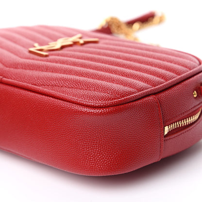 Saint Laurent Grain De Poudre Matelasse Monogram Mini Lou Camera Bag Eros Red 9 of 9