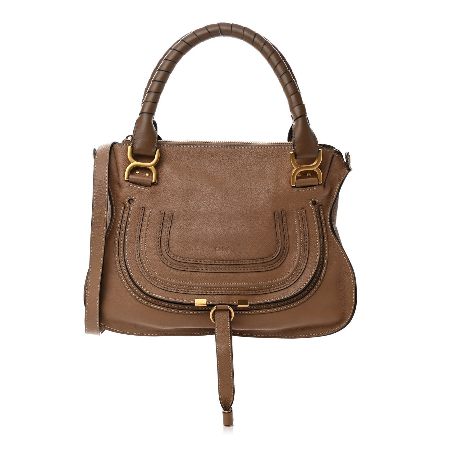 Calfskin Medium Marcie Satchel Nut