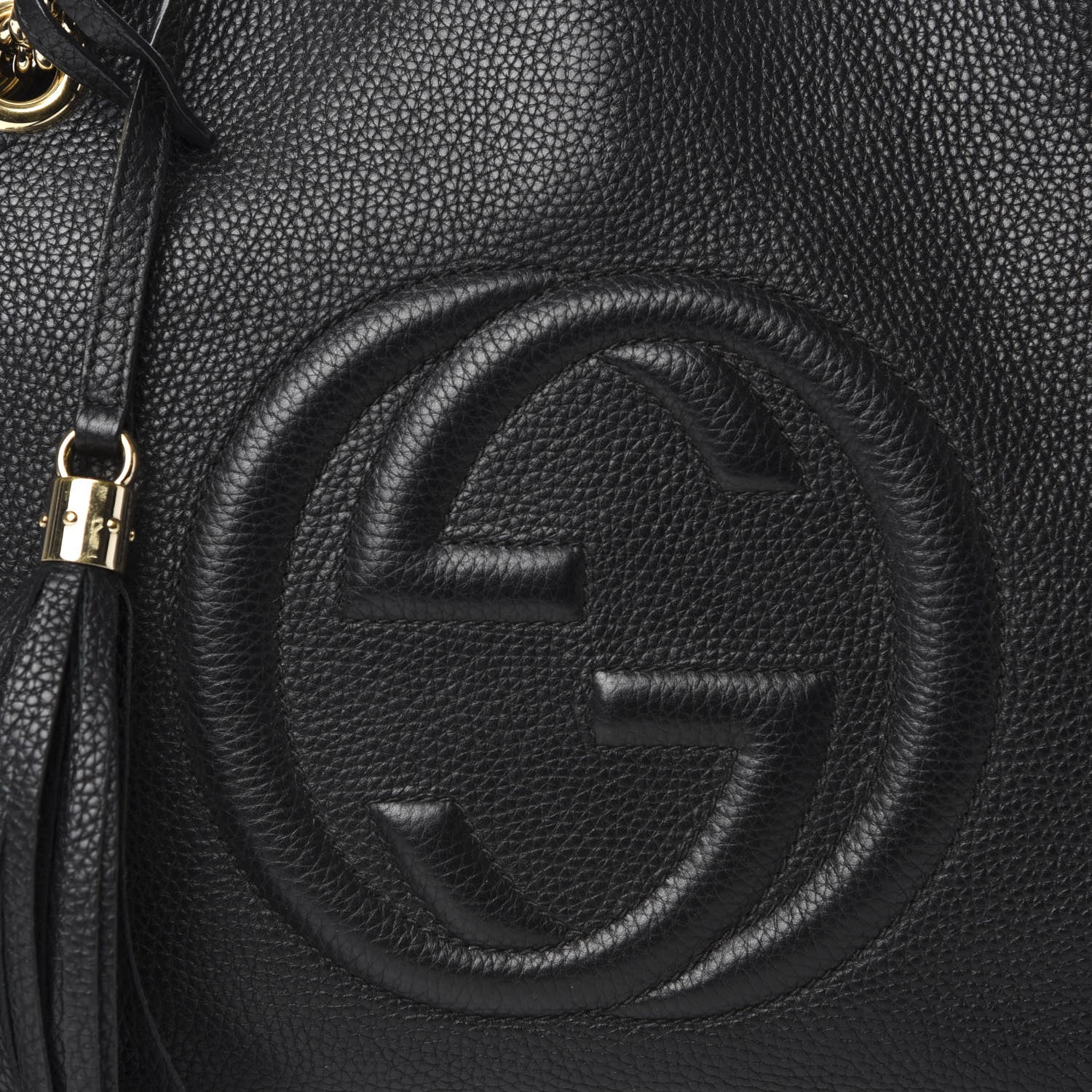 Gucci Pebbled Calfskin Medium Soho Chain Shoulder Bag Black 11 of 11