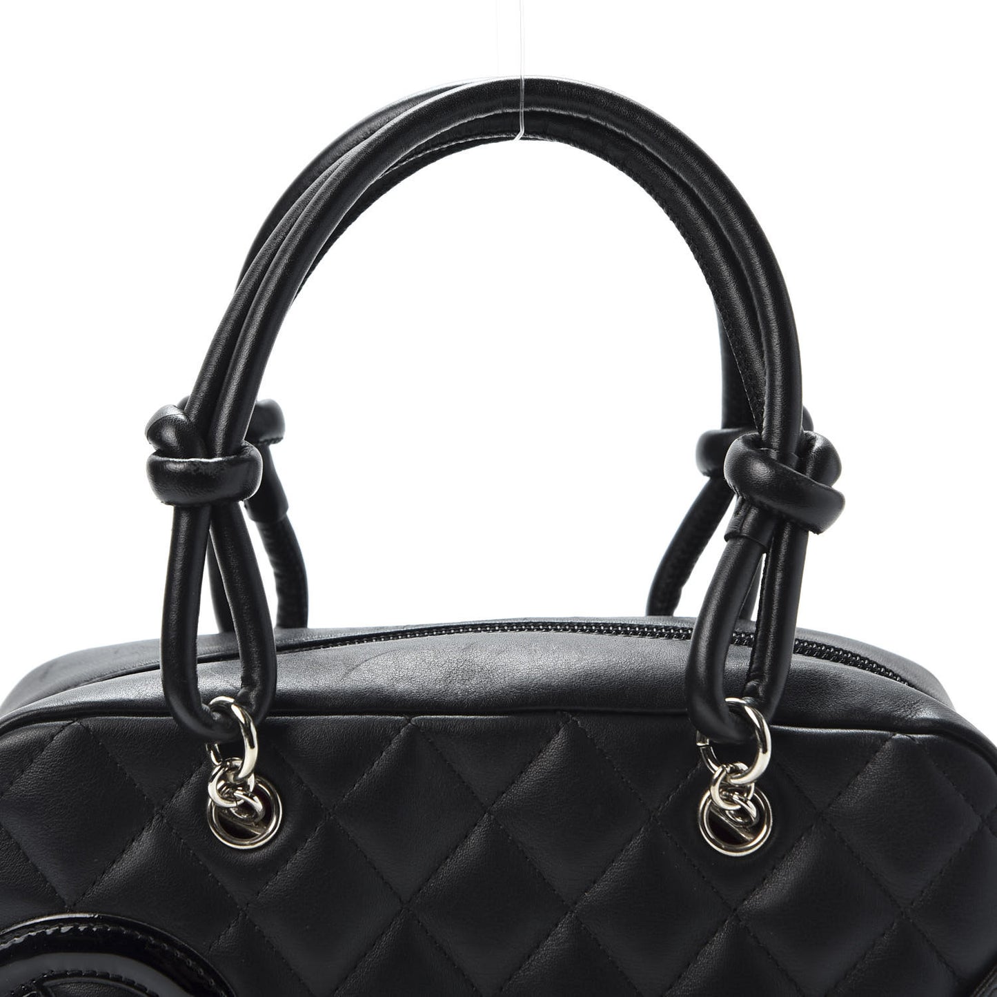 Calfskin Quilted Small Cambon Bowler Black