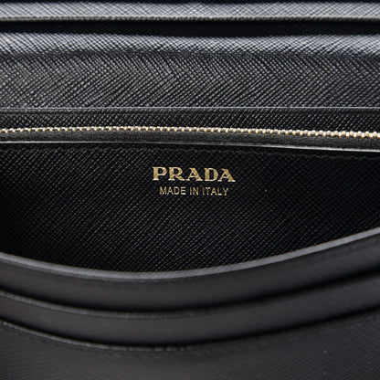 Prada Saffiano Metal Continental Flap Wallet Nero Black 6 of 7