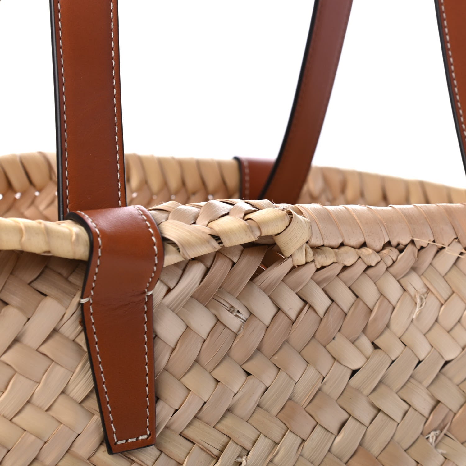 Celine Raffia Calfskin Triomphe Medium Panier Tan 6 of 6