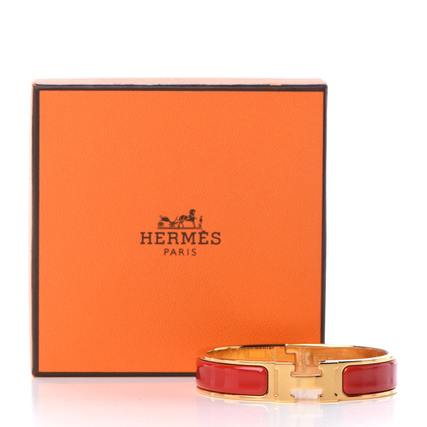Enamel Narrow Clic Clac H Bracelet PM Rouge Amarante