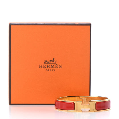 Hermes Enamel Narrow Clic Clac H Bracelet PM Rouge Amarante 5 of 5