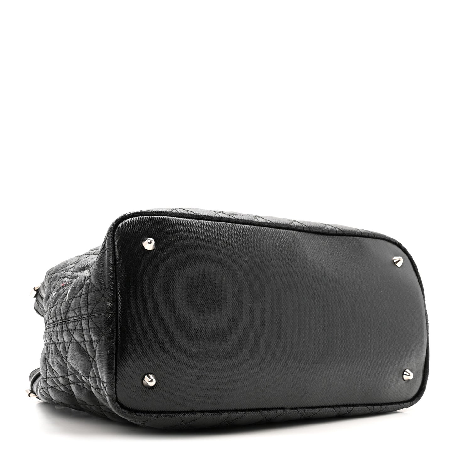 Coated Canvas Cannage Medium Panarea Tote Black