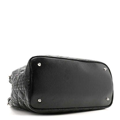 Christian Dior Coated Canvas Cannage Medium Panarea Tote Black 4 of 16