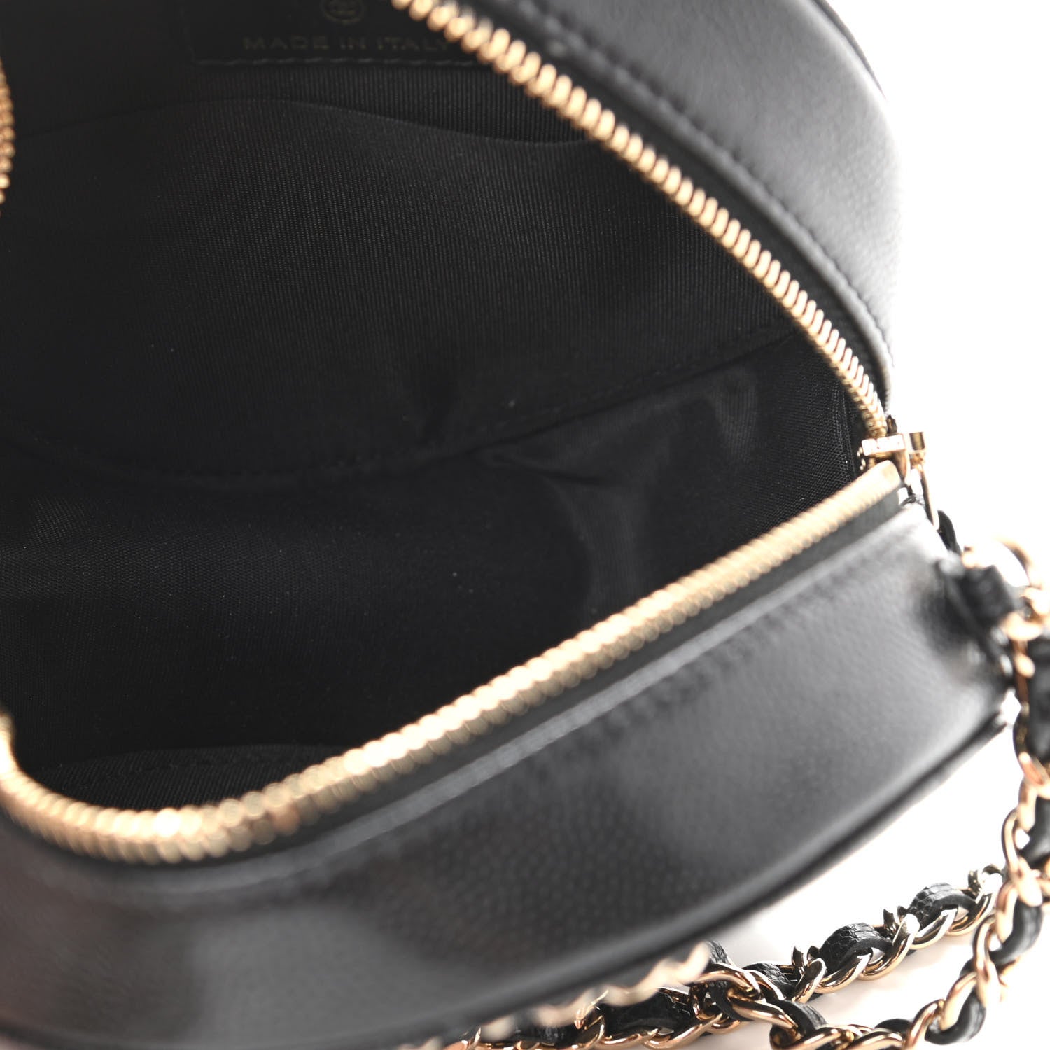 Chanel Caviar Quilted French New Wave Round Clutch With Chain Black 5 of 9