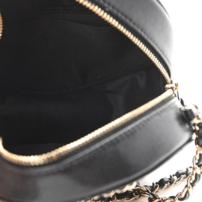 Chanel Caviar Quilted French New Wave Round Clutch With Chain Black 5 of 9