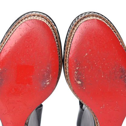 Christian Louboutin Shiny Calfskin Tribuli 140 Wedge Sandals 40 Black 11 of 15
