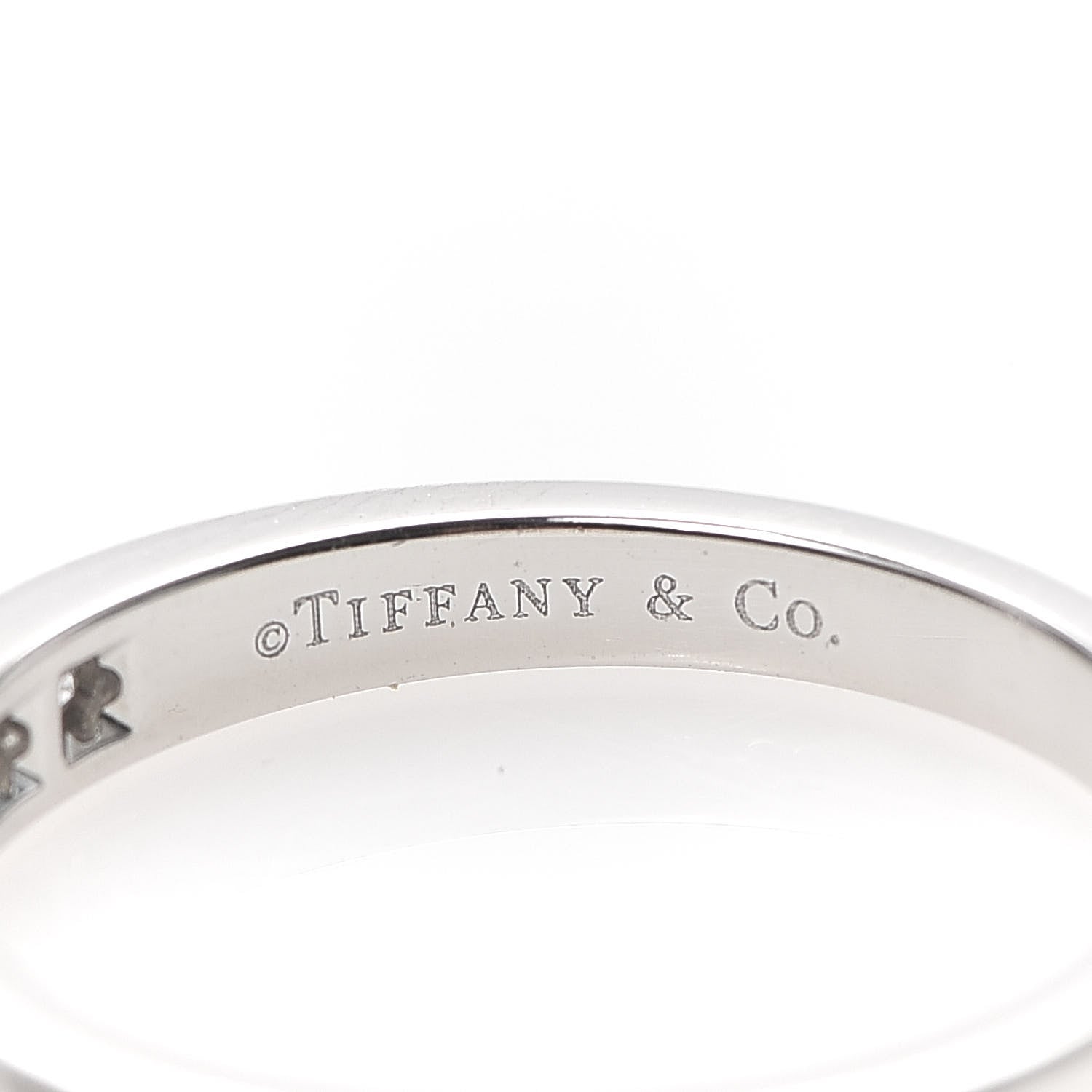 Tiffany Platinum Diamond 3mm Half Circle Wedding Band Ring 56 7.5 4 of 4