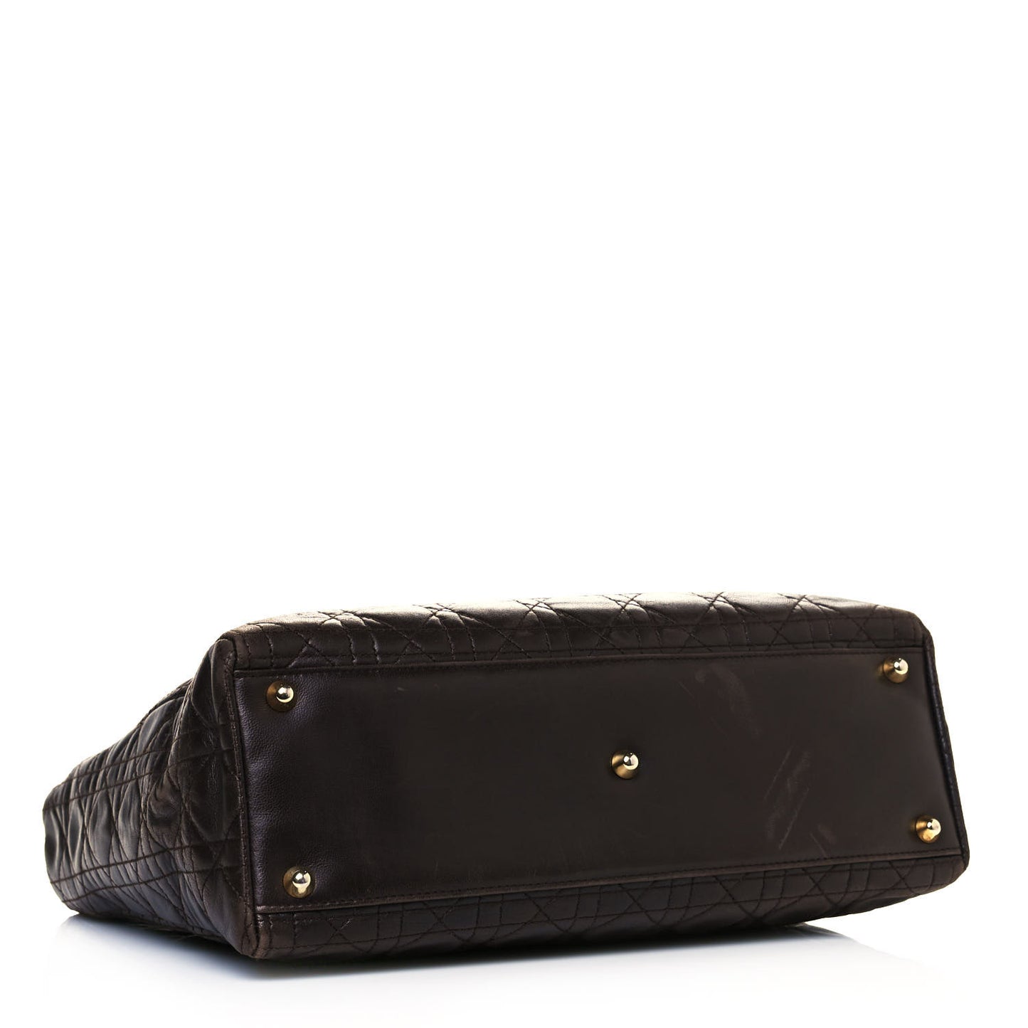 Lambskin Cannage Large Lady Dior Dark Brown