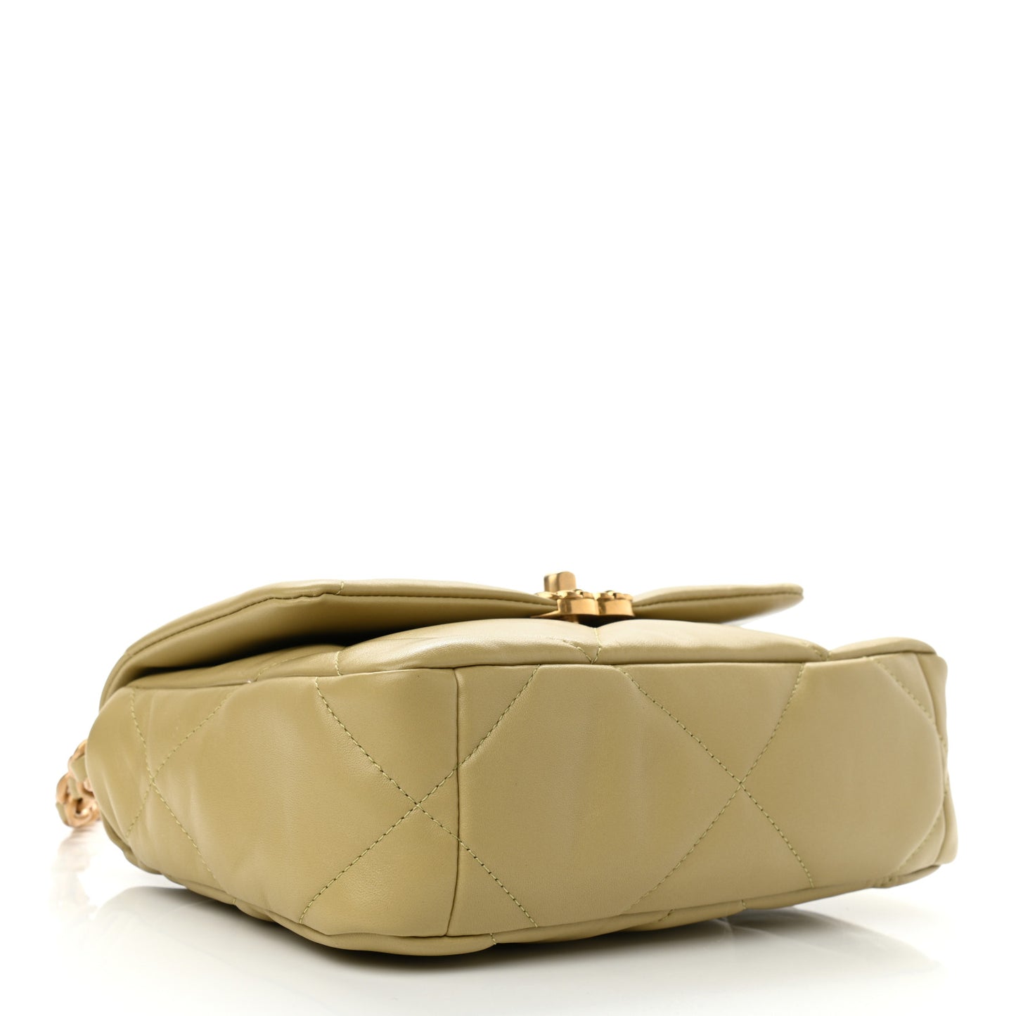 Lambskin Quilted Medium Chanel 19 Flap Light Green