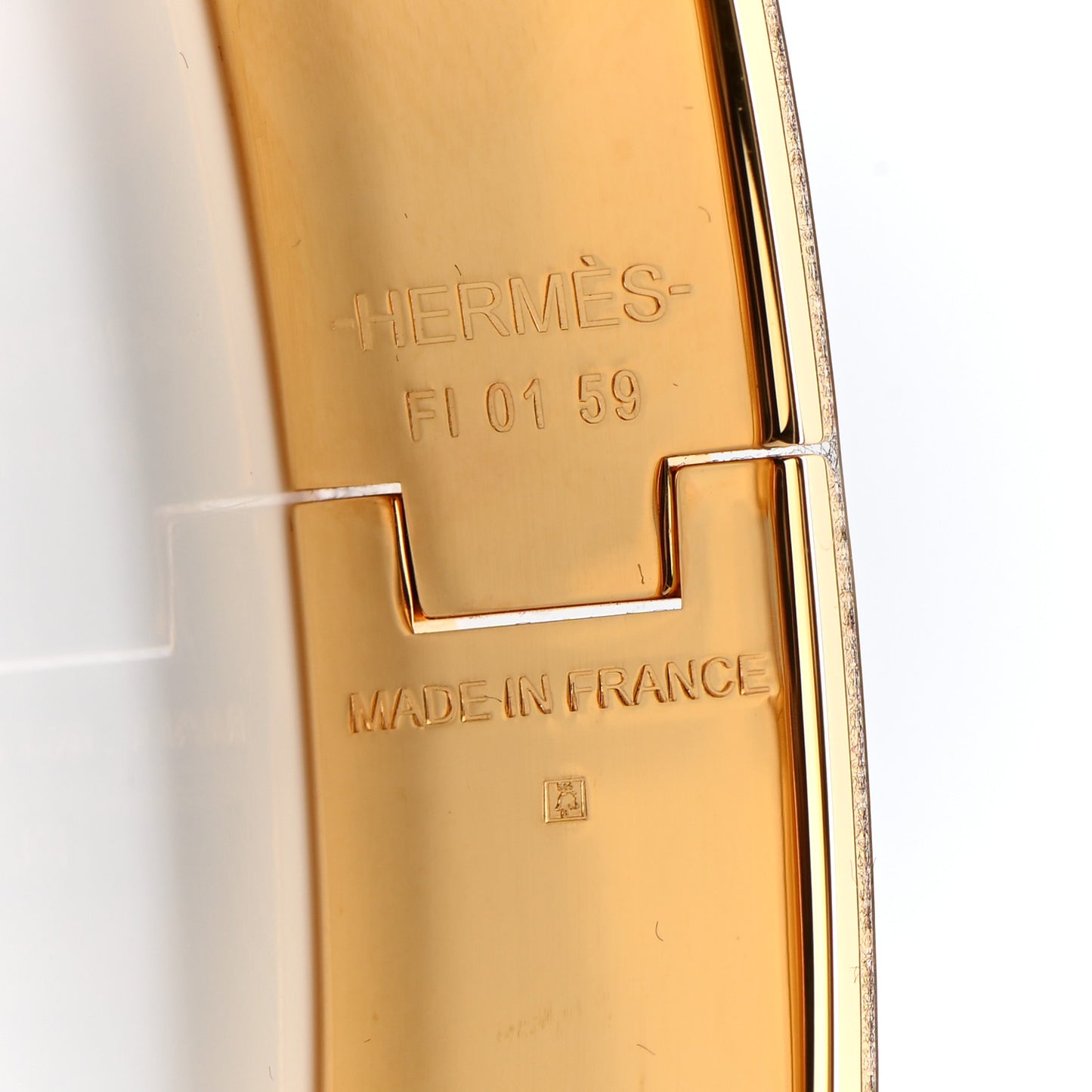Enamel Narrow Clic Clac H Bracelet GM White