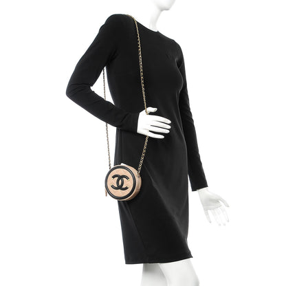 Chanel Caviar Quilted Round Filigree Crossbody Beige Black 2 of 8