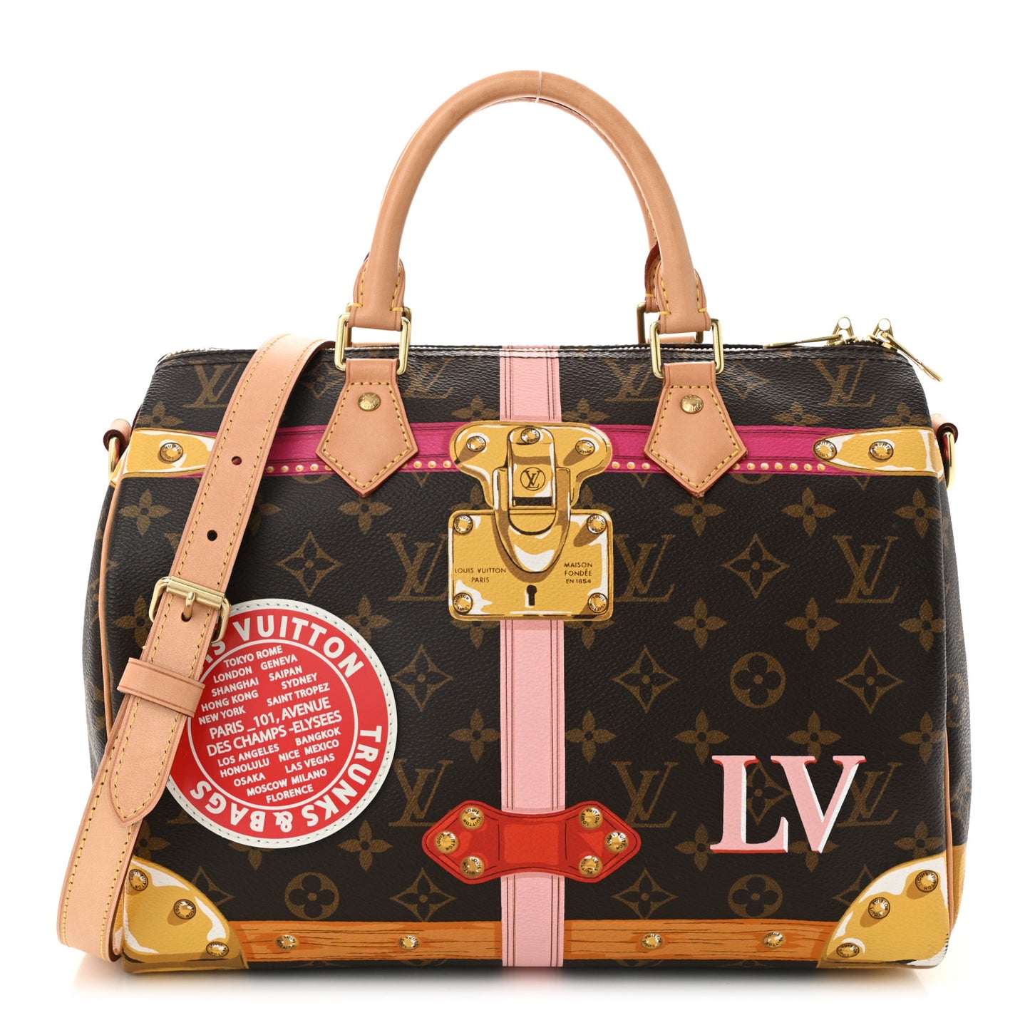 Monogram Summer Trunks Speedy Bandouliere 30